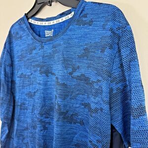 WWE Tapout Blue Camo‎ Performance Stretch Shirt Men's Size XL